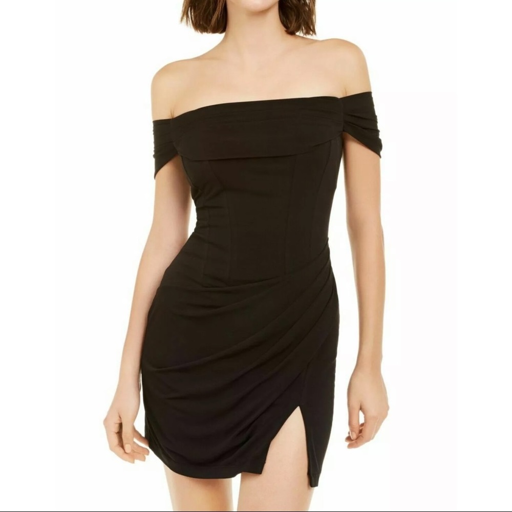 Emerald Sundae Sheath Dress Black Size Small S Junior Off-Shoulder $59